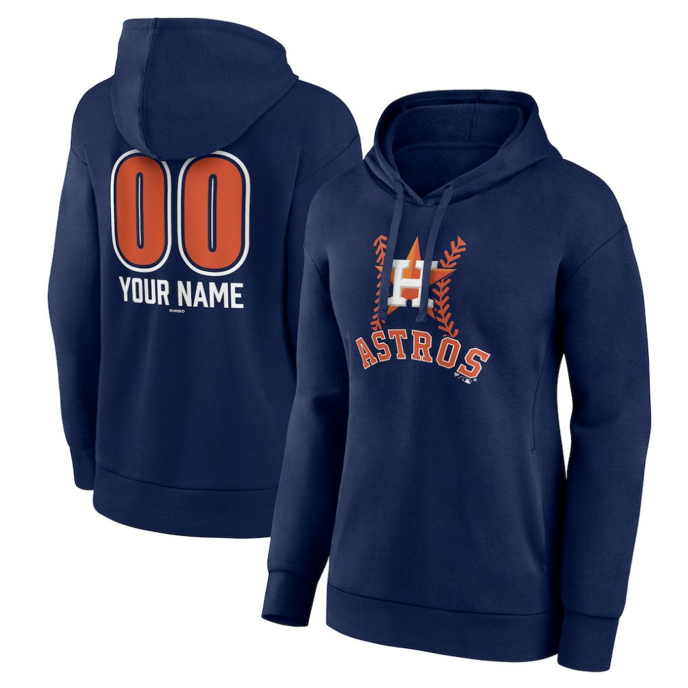 Houston Astros Women's Personalized Name & Number Fastball Pullover Hoodie - Navy - MLB Online