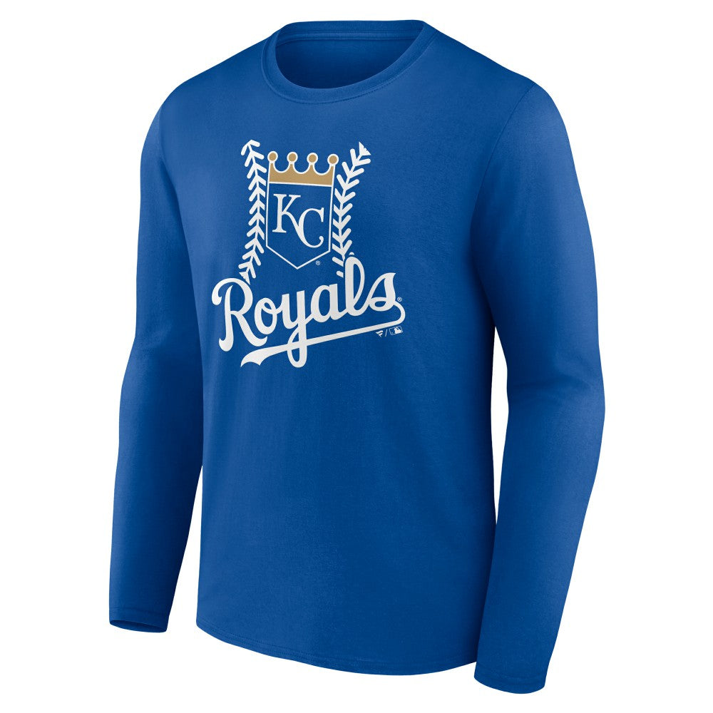 Kansas City Royals Personalized Name & Number Fastball Long Sleeve T-Shirt - Royal - MLB Sale