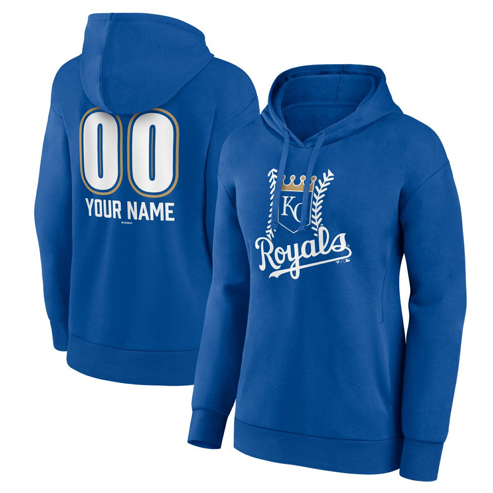 Kansas City Royals Women's Personalized Name & Number Fastball Pullover Hoodie - Royal - MLB Lifestyle
