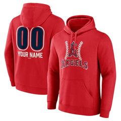 Los Angeles Angels Personalized Name & Number Fastball Pullover Hoodie - Red - MLB Lifestyle