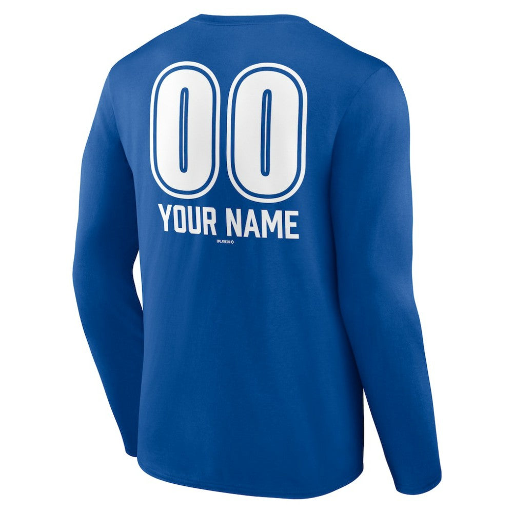 Los Angeles Dodgers Personalized Name & Number Fastball Long Sleeve T-Shirt - Royal - MLB Discount