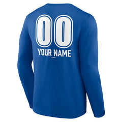 Los Angeles Dodgers Personalized Name & Number Fastball Long Sleeve T-Shirt - Royal - MLB Discount