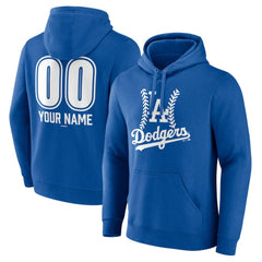 Los Angeles Dodgers Personalized Name & Number Fastball Pullover Hoodie - Royal - MLB Sale