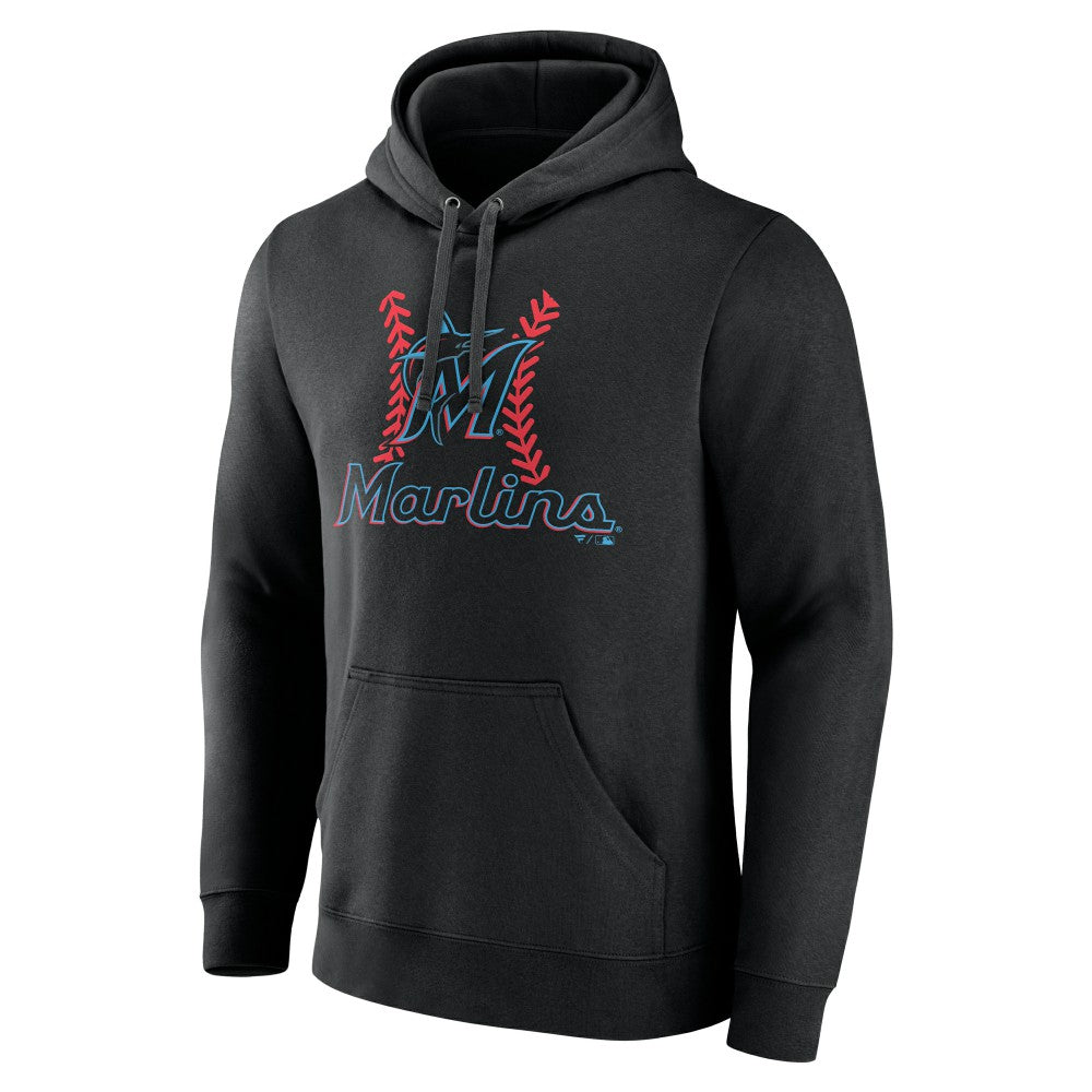 Miami Marlins Personalized Name & Number Fastball Pullover Hoodie - Black - MLB Online