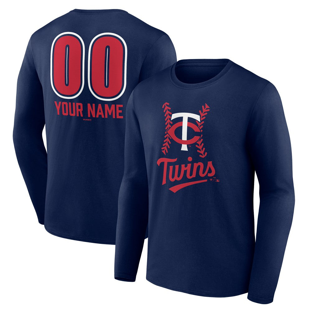 Minnesota Twins Personalized Name & Number Fastball Long Sleeve T-Shirt - Navy - MLB Online