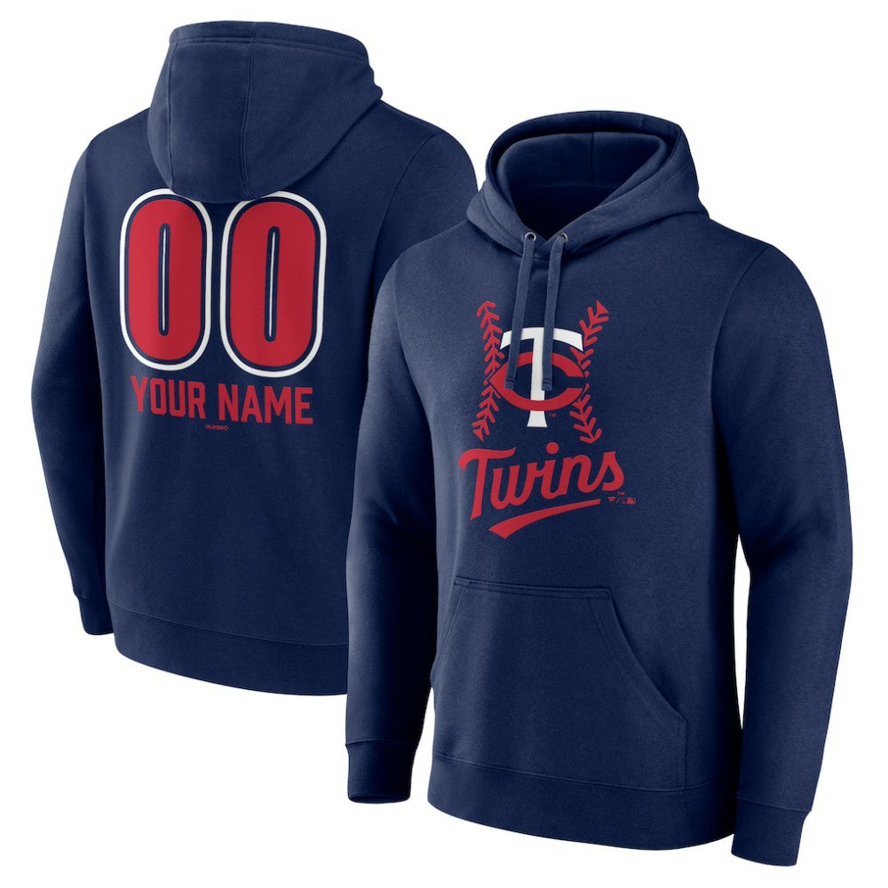 Minnesota Twins Personalized Name & Number Fastball Pullover Hoodie - Navy - MLB Sale