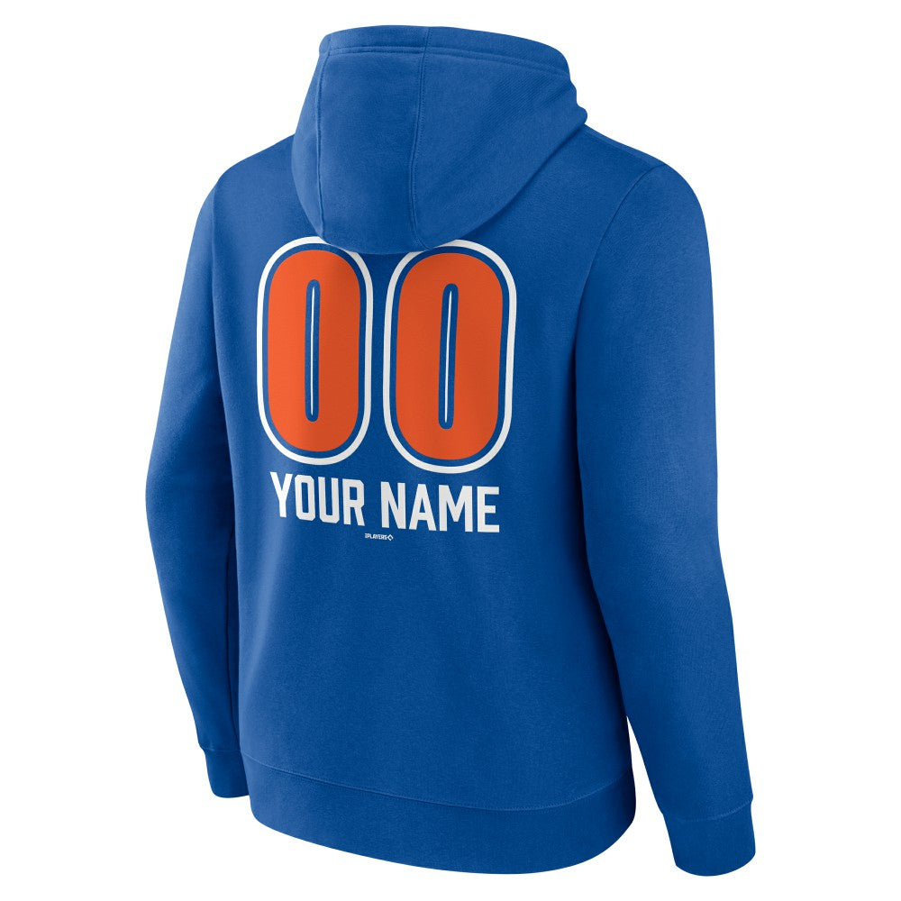 New York Mets Personalized Name & Number Fastball Pullover Hoodie - Royal - MLB Discount