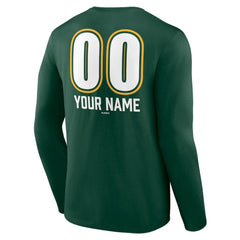 Athletics Personalized Name & Number Fastball Long Sleeve T-Shirt - Green - MLB Discount
