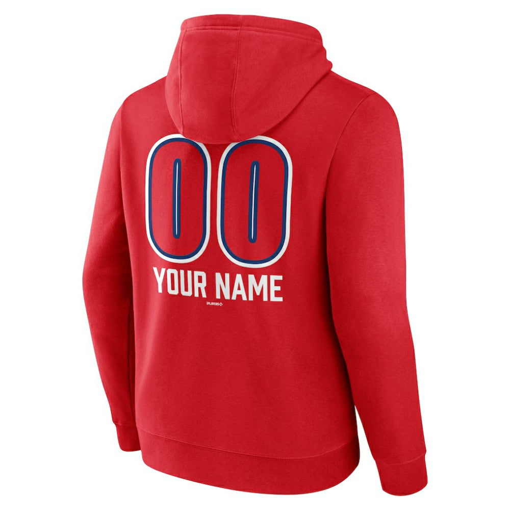 Philadelphia Phillies Personalized Name & Number Fastball Pullover Hoodie - Red - MLB Lifestyle