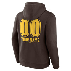 San Diego Padres Personalized Name & Number Fastball Pullover Hoodie - Brown - MLB Online
