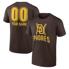 San Diego Padres Personalized Name & Number Fastball T-Shirt - Brown - MLB Lifestyle