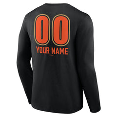 San Francisco Giants Personalized Name & Number Fastball Long Sleeve T-Shirt - Black - MLB Lifestyle