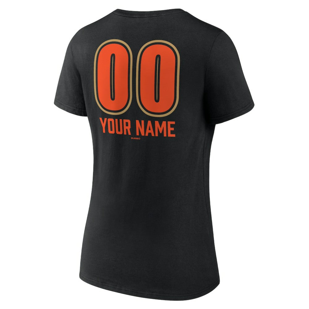 San Francisco Giants Women's Personalized Name & Number Fastball V-Neck T-Shirt - Black - MLB Online