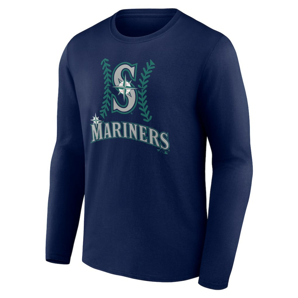 Seattle Mariners Personalized Name & Number Fastball Long Sleeve T-Shirt - Navy - MLB Sale