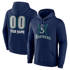 Seattle Mariners Personalized Name & Number Fastball Pullover Hoodie - Navy - MLB Sale