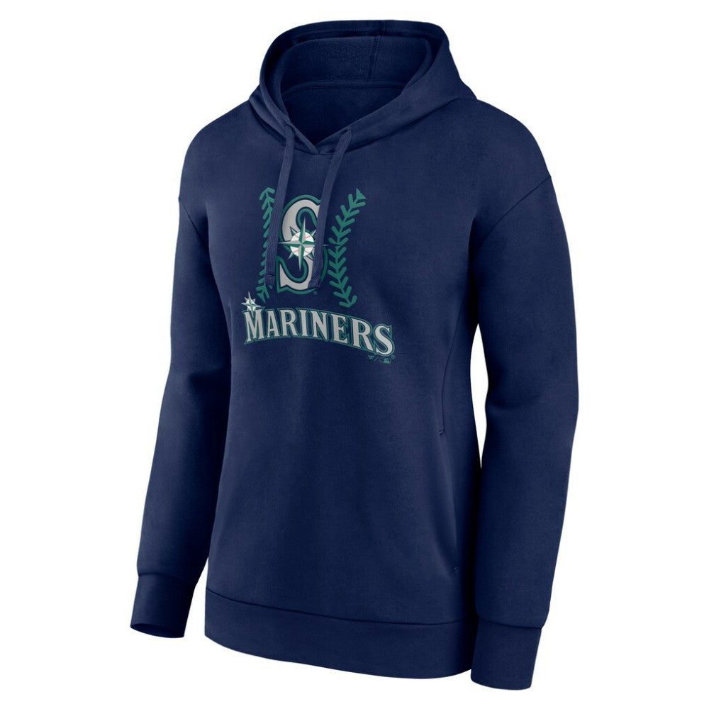 Seattle Mariners Women's Personalized Name & Number Fastball Pullover Hoodie - Navy - MLB Sale