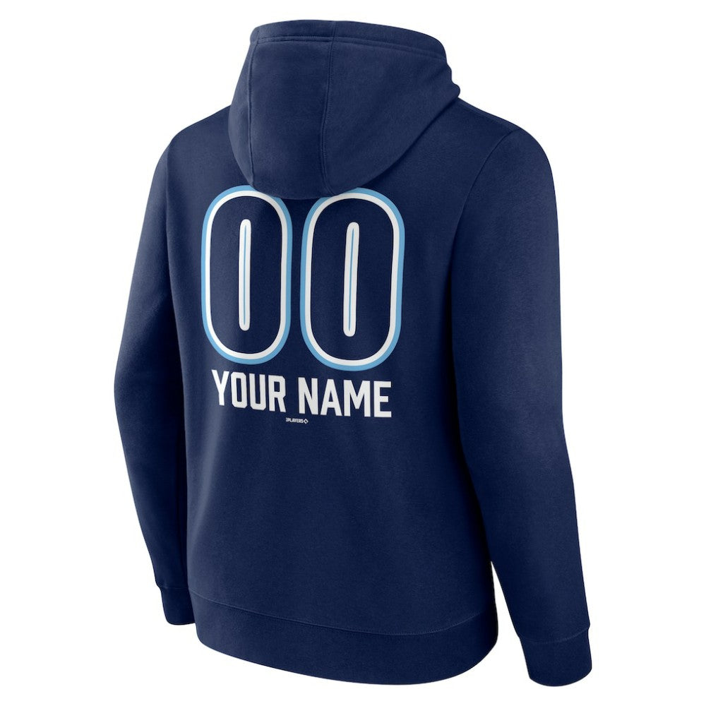 Tampa Bay Rays Personalized Name & Number Fastball Pullover Hoodie - Navy - MLB Lifestyle