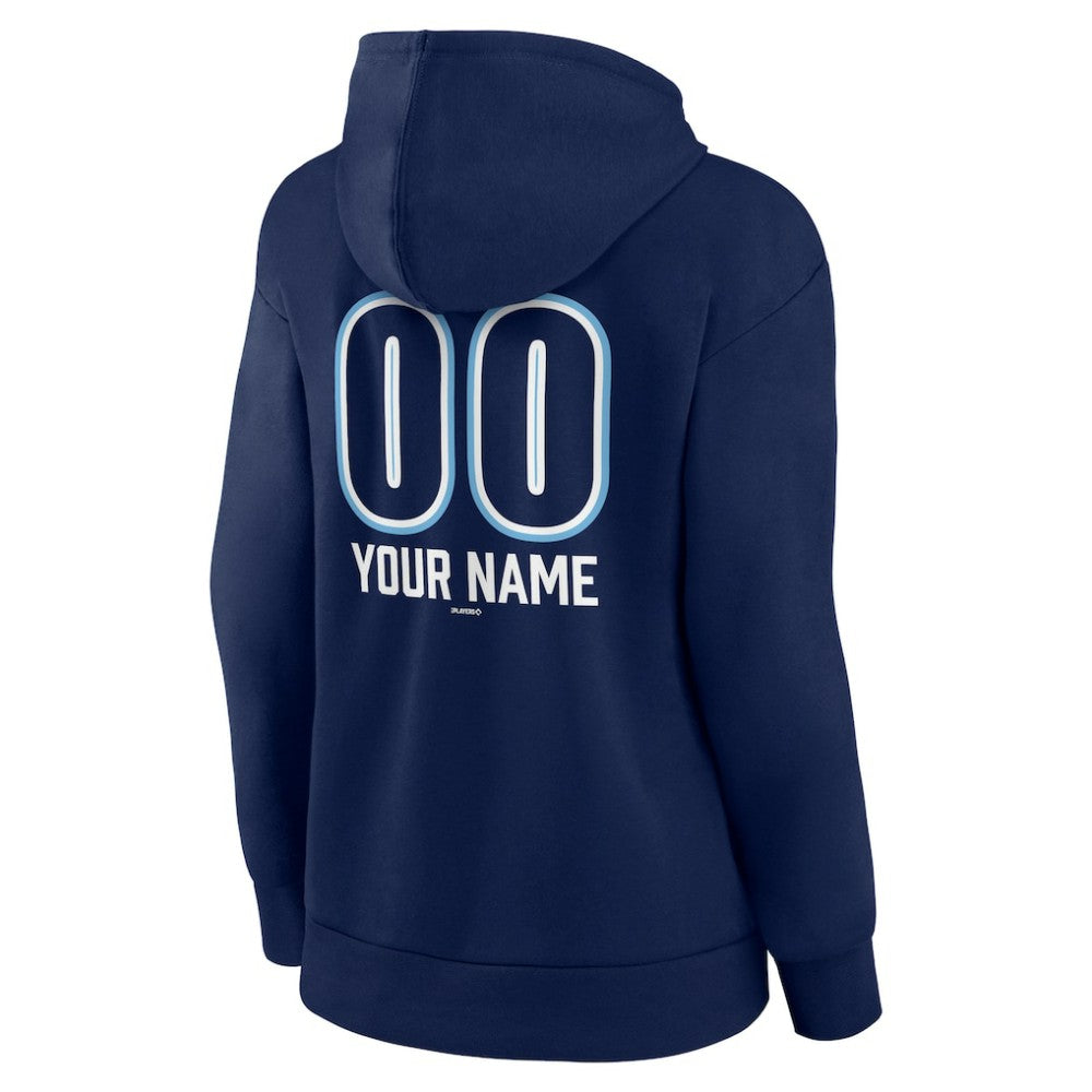 Tampa Bay Rays Women's Personalized Name & Number Fastball Pullover Hoodie - Navy - MLB Sale