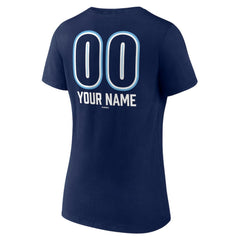 Tampa Bay Rays Women's Personalized Name & Number Fastball V-Neck T-Shirt - Navy - MLB Discount