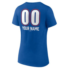 Texas Rangers Women's Personalized Name & Number Fastball V-Neck T-Shirt - Royal - MLB Online