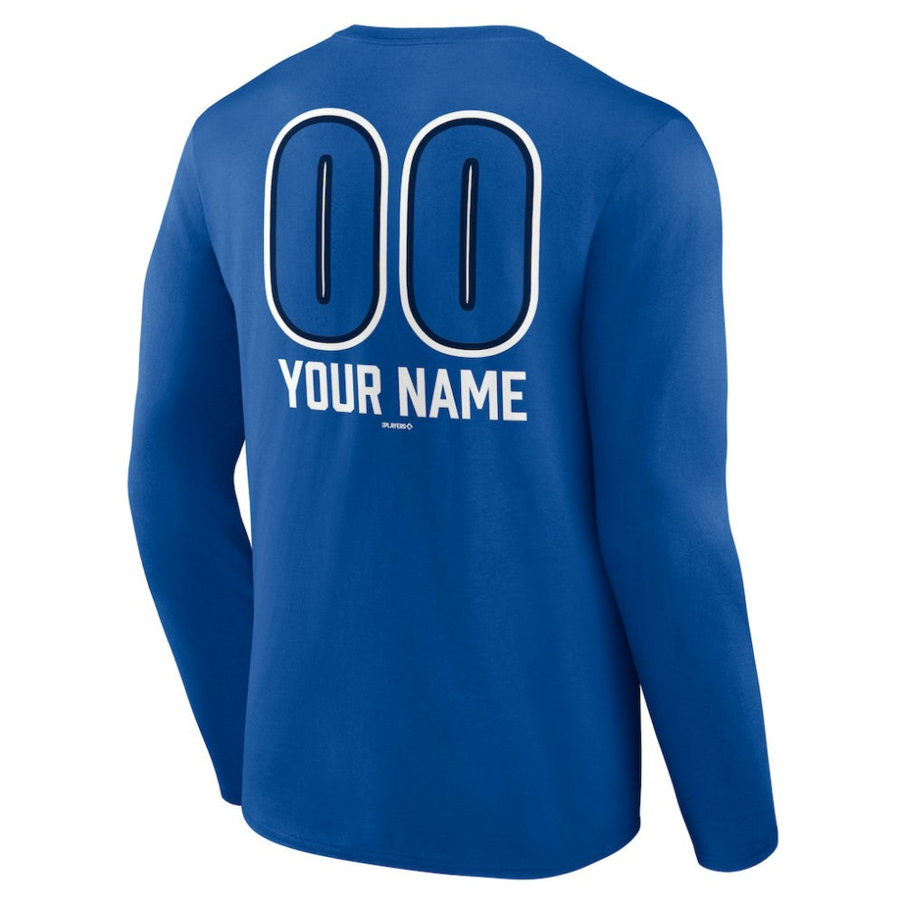 Toronto Blue Jays Personalized Name & Number Fastball Long Sleeve T-Shirt - Royal - MLB Lifestyle