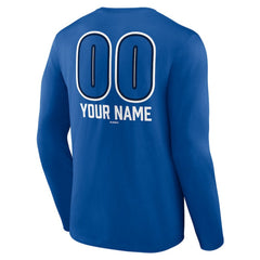 Toronto Blue Jays Personalized Name & Number Fastball Long Sleeve T-Shirt - Royal - MLB Lifestyle