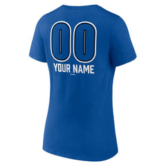 Toronto Blue Jays Women's Personalized Name & Number Fastball V-Neck T-Shirt - Royal - MLB Lifestyle