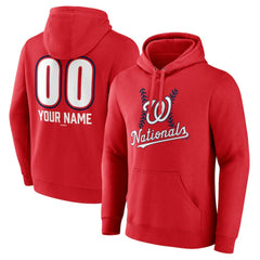Washington Nationals Personalized Name & Number Fastball Pullover Hoodie - Red - MLB Lifestyle
