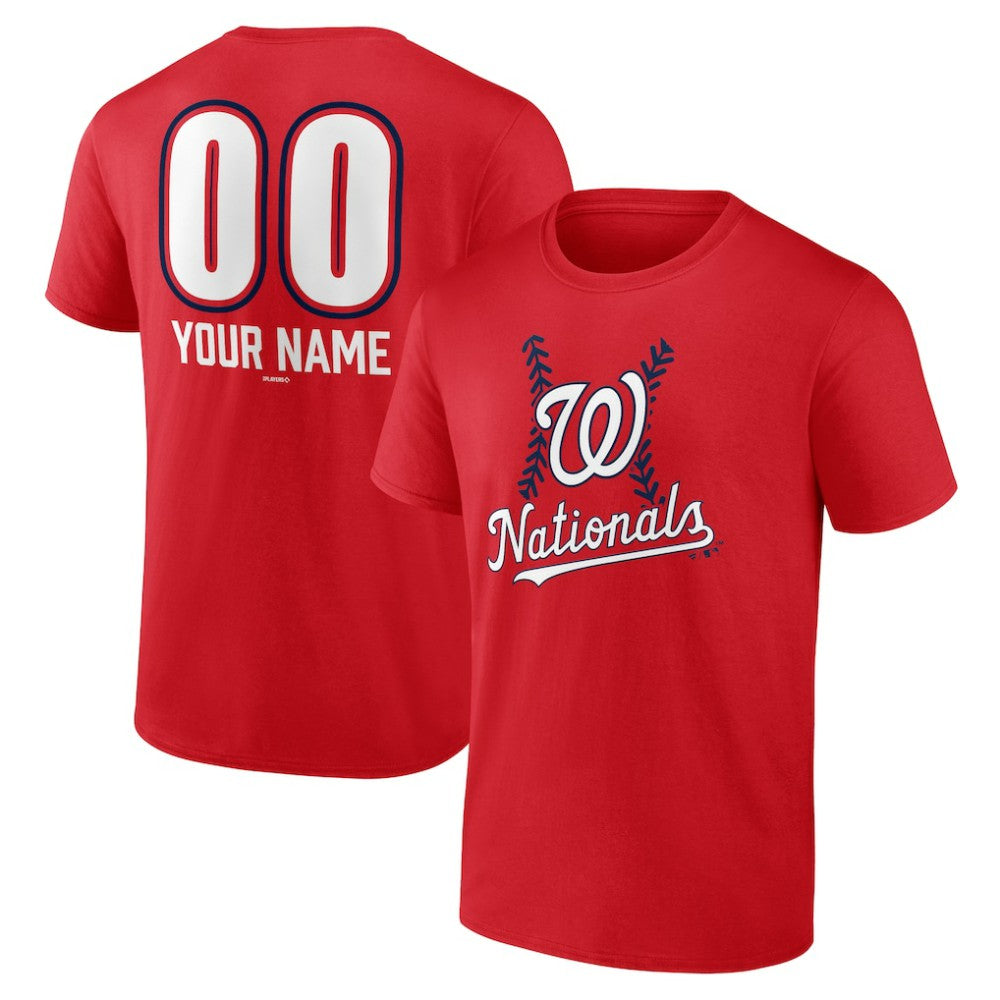 Washington Nationals Personalized Name & Number Fastball T-Shirt - Red - MLB Discount