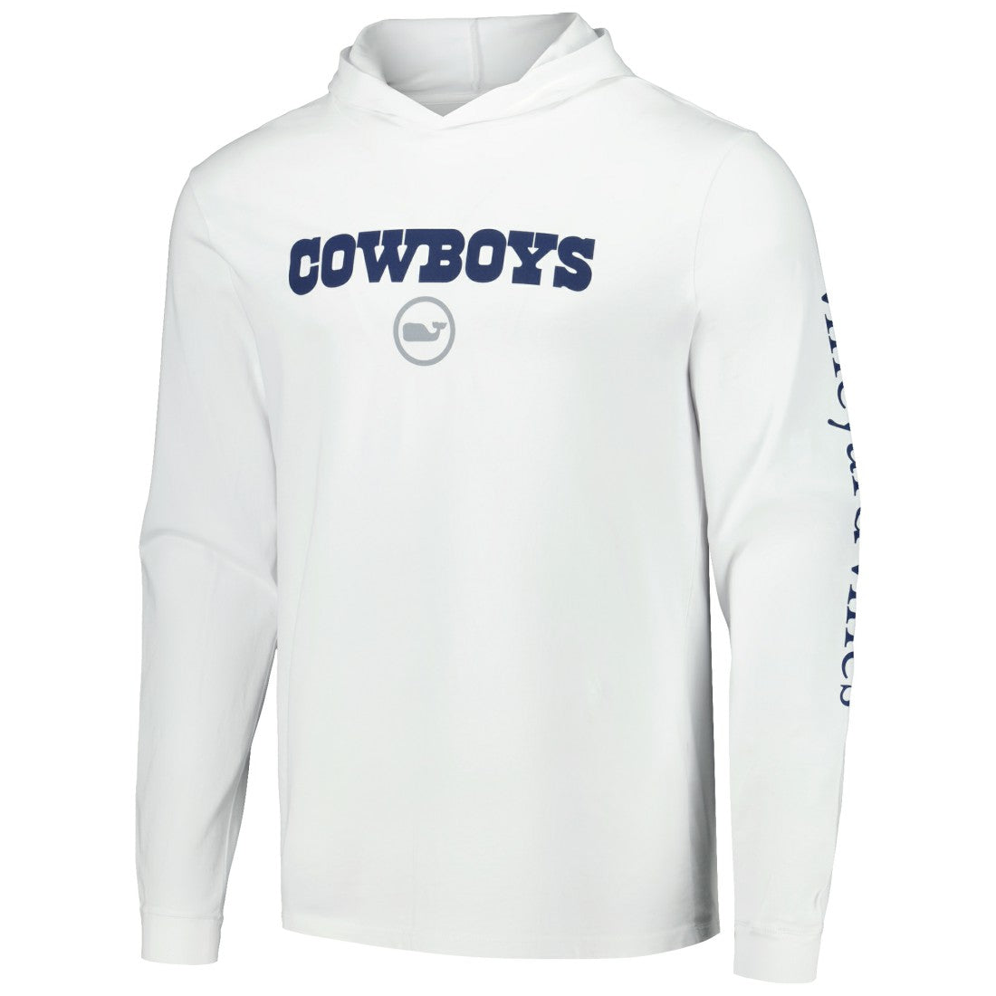 Dallas Cowboys Vineyard Vines Whale Dot Hoodie Long Sleeve T-Shirt White