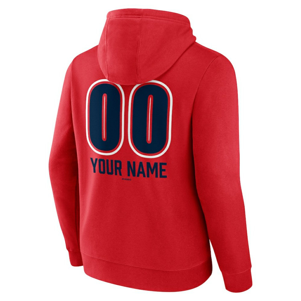 Atlanta Braves Personalized Name & Number Fastball Pullover Hoodie - Red - MLB on Sale