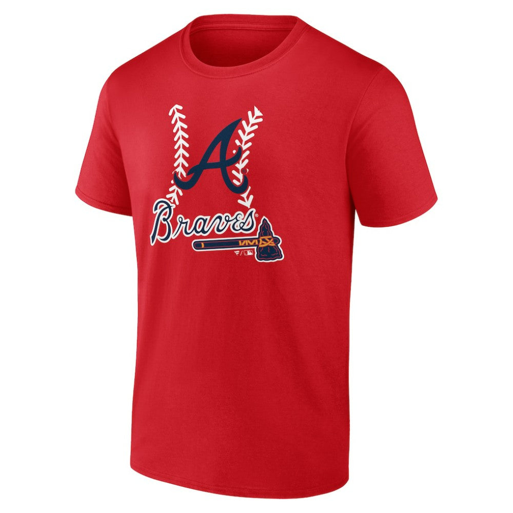 Atlanta Braves Personalized Name & Number Fastball T-Shirt - Red - MLB Discount