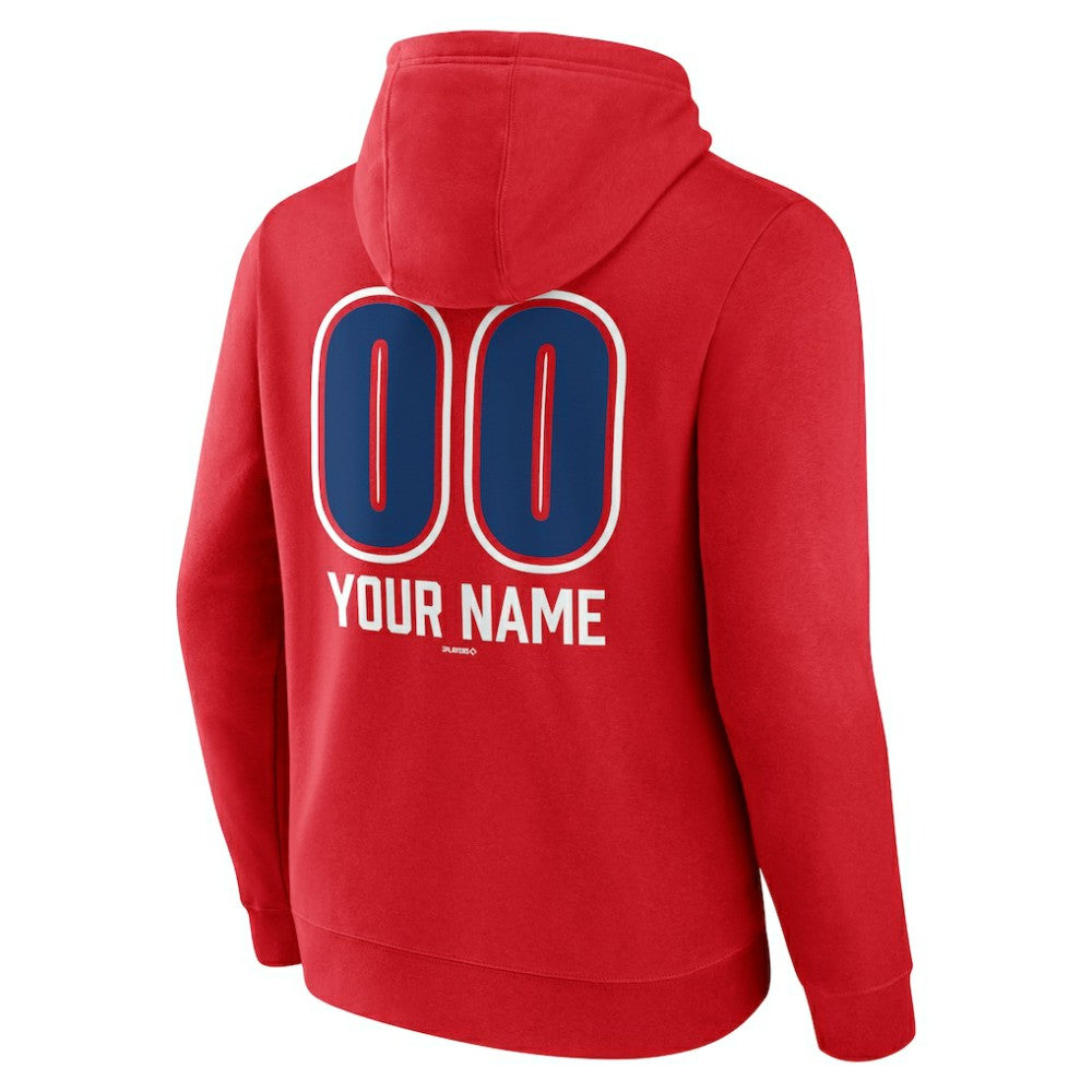 Chicago Cubs Personalized Name & Number Fastball Pullover Hoodie - Red - MLB Discount