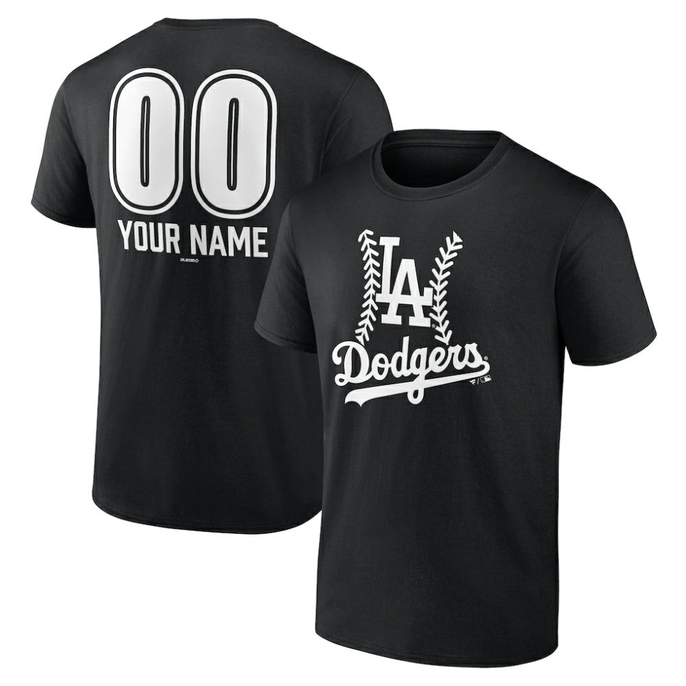 Los Angeles Dodgers Personalized Name & Number Fastball T-Shirt - Black - MLB Lifestyle
