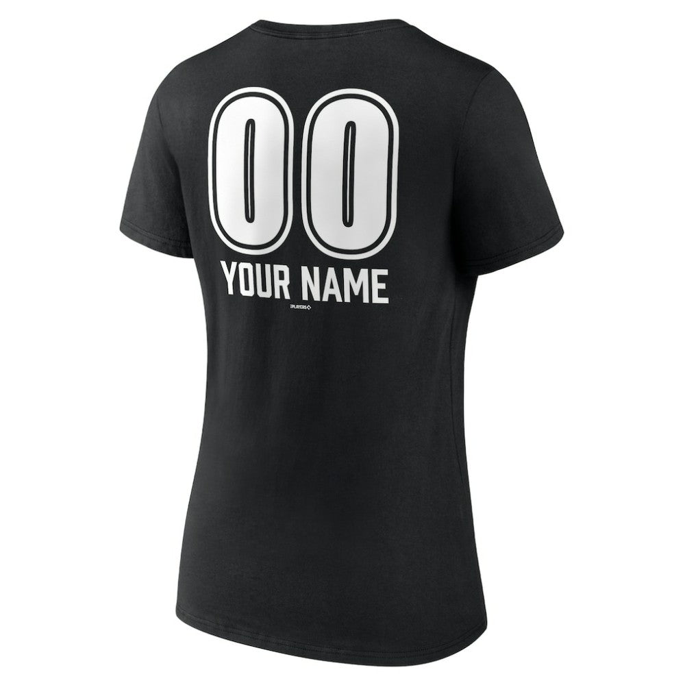 Los Angeles Dodgers Women's Personalized Name & Number Fastball V-Neck T-Shirt - Black - MLB on Sale