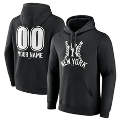 New York Yankees Personalized Name & Number Fastball Pullover Hoodie - Black - MLB Online