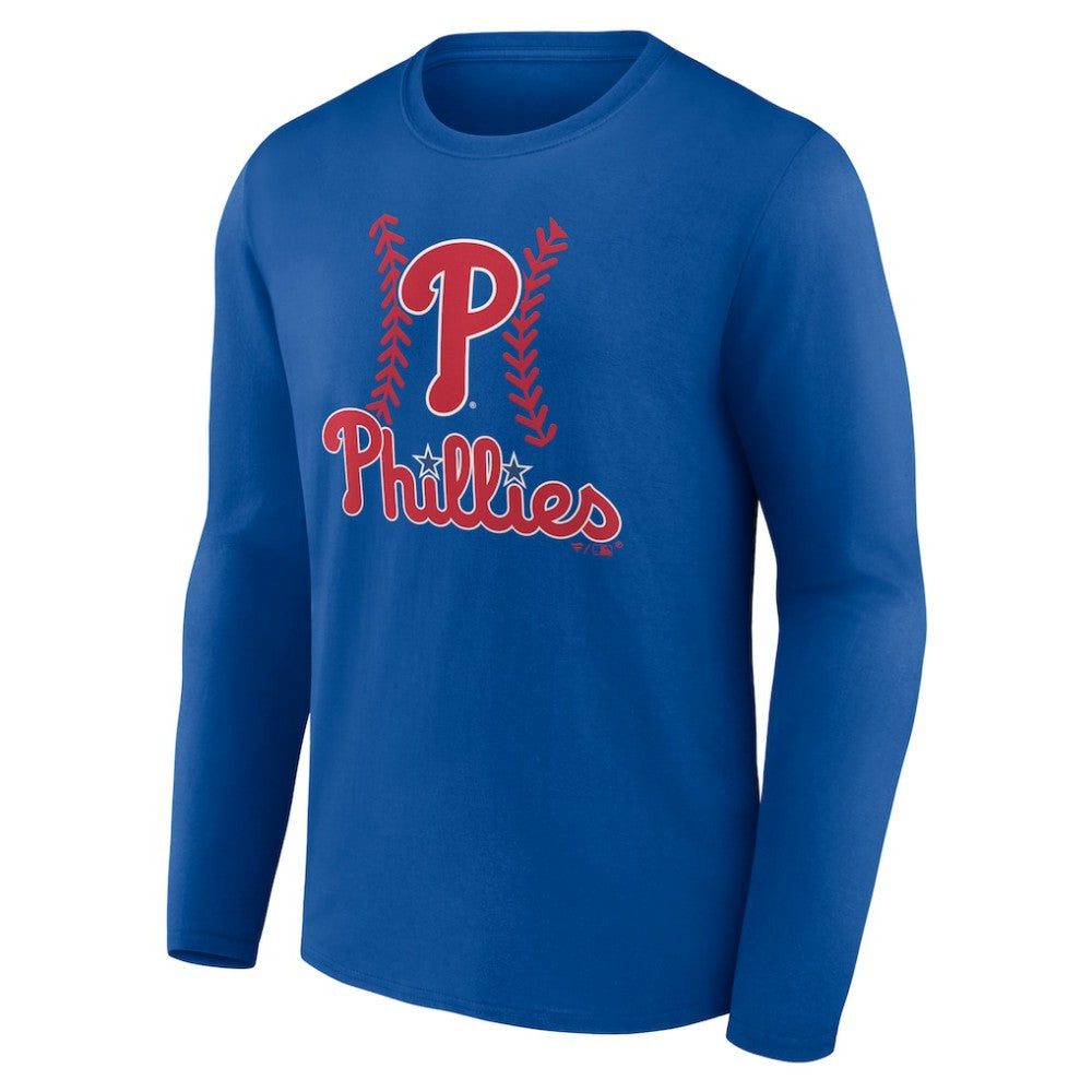 Philadelphia Phillies Personalized Name & Number Fastball Long Sleeve T-Shirt - Royal - MLB Sale