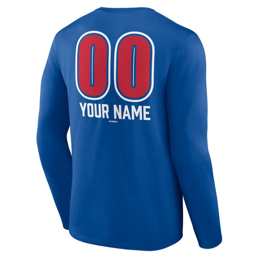 Philadelphia Phillies Personalized Name & Number Fastball Long Sleeve T-Shirt - Royal - MLB Sale