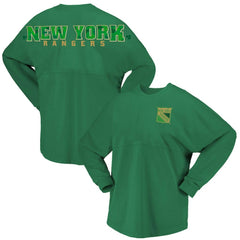 New York Rangers Fanatics Women's St. Patrick's Day Spirit Jersey T-Shirt - Kelly Green - NHL 201253414