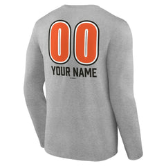 Baltimore Orioles Personalized Name & Number Fastball Long Sleeve T-Shirt - Gray - MLB Lifestyle