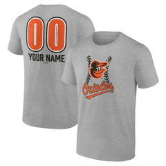 Baltimore Orioles Personalized Name & Number Fastball T-Shirt - Heather Gray - MLB Discount