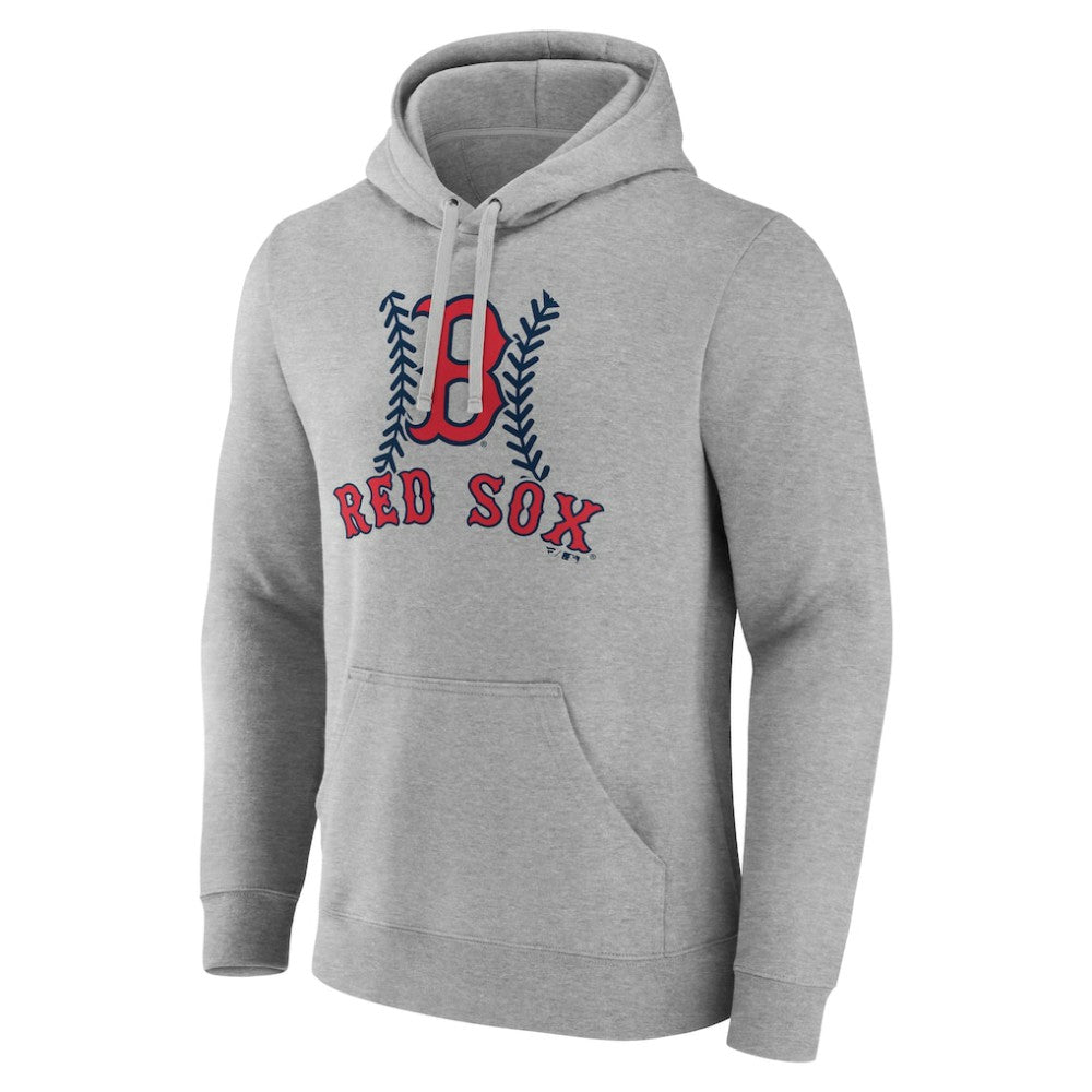 Boston Red Sox Personalized Name & Number Fastball Pullover Hoodie - Gray - MLB Sale