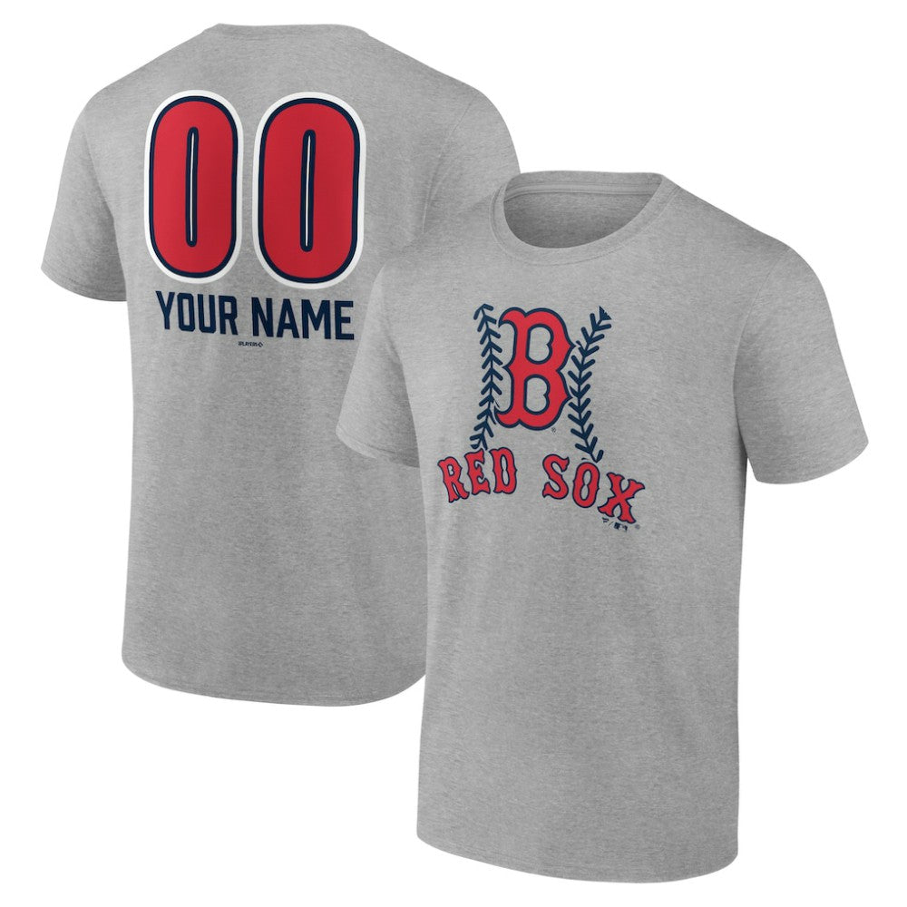 Boston Red Sox Personalized Name & Number Fastball T-Shirt - Heather Gray - MLB Online