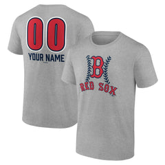 Boston Red Sox Personalized Name & Number Fastball T-Shirt - Heather Gray - MLB Online