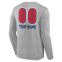 Chicago Cubs Personalized Name & Number Fastball Long Sleeve T-Shirt - Gray - MLB Online