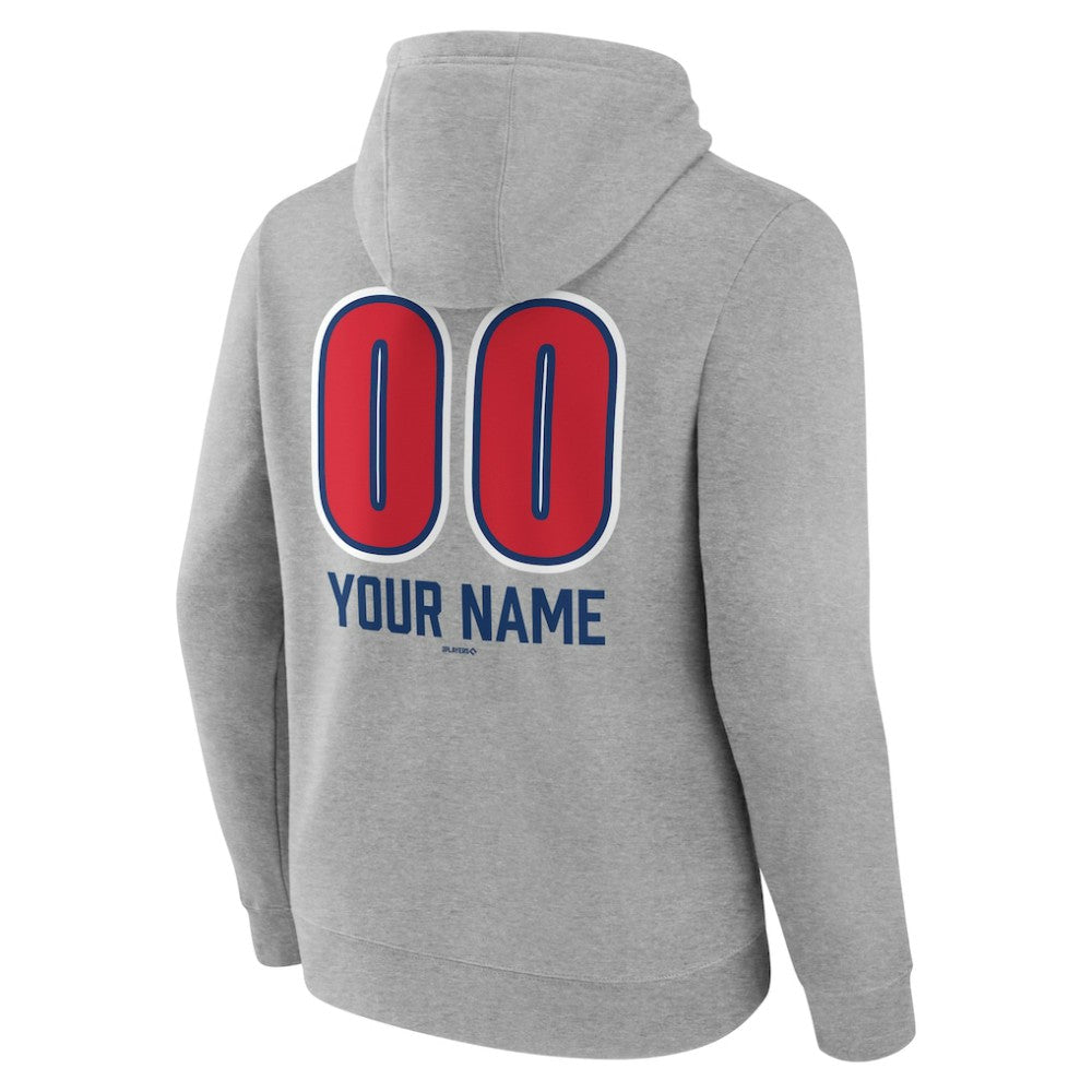 Chicago Cubs Personalized Name & Number Fastball Pullover Hoodie - Gray - MLB on Sale