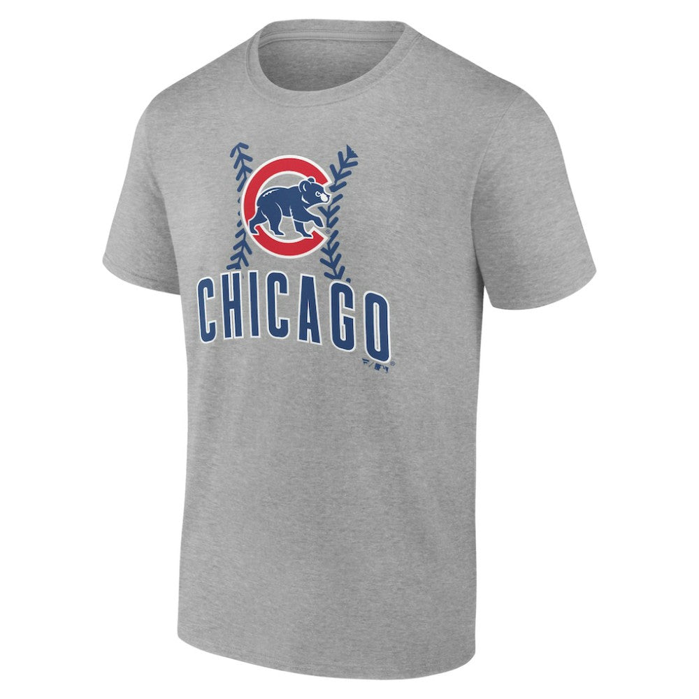 Chicago Cubs Personalized Name & Number Fastball T-Shirt - Heather Gray - MLB Lifestyle