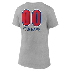 Chicago Cubs Women's Personalized Name & Number Fastball V-Neck T-Shirt - Gray - MLB Online