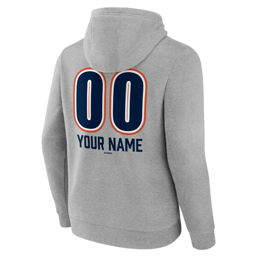 Houston Astros Personalized Name & Number Fastball Pullover Hoodie - Gray - MLB Sale