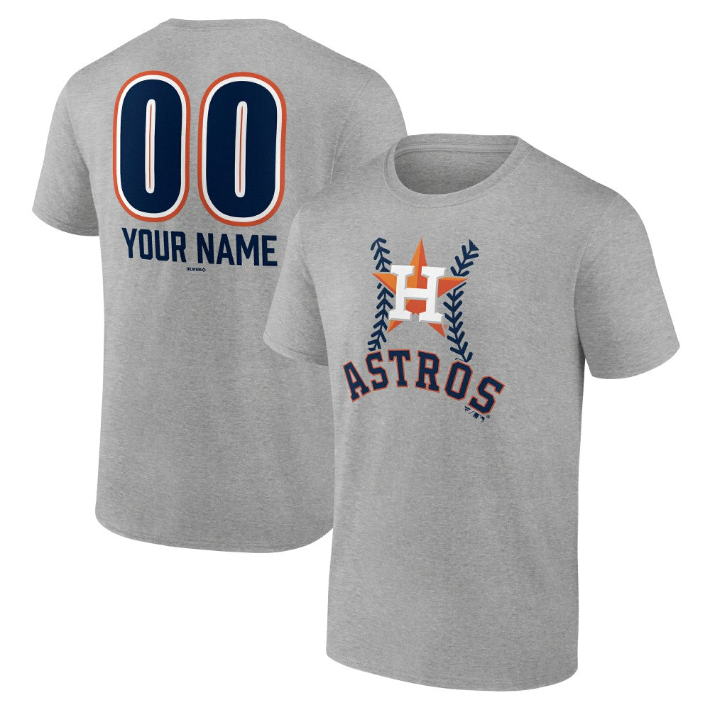 Houston Astros Personalized Name & Number Fastball T-Shirt - Heather Gray - MLB Online
